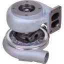 Turbocompresseur 13038512 J80S vue de dessous à 45 degrés avec arbre central et flange de montage