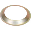 Bottom view of FOR 3597180 HO inlet baffle, smooth reflective metal surface