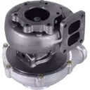 Turbocompresseur MAN D2066LF vue inférieure montrant la roue turbine et le bride d'échappement