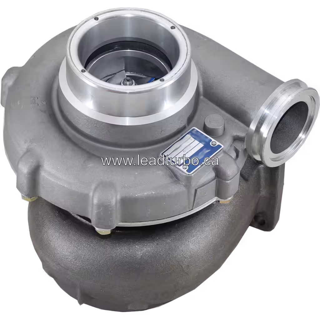Turbocompresseur K29-3571QOAKB vue supérieure avec étiquette bleue sur le carter compresseur