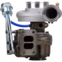 4025327 HX35W Turbocharger front view with external actuator and blue hose