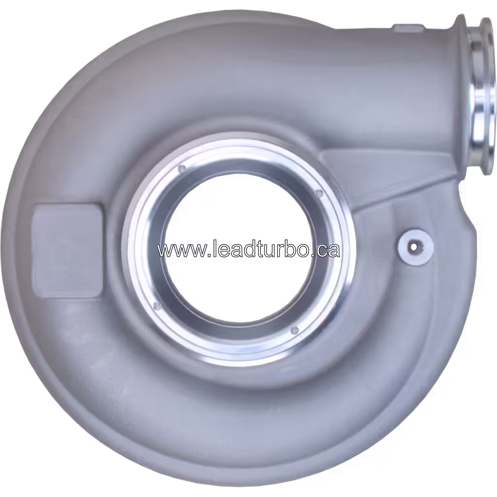 Threaded mounting flange on aftermarket turbo compressor housing