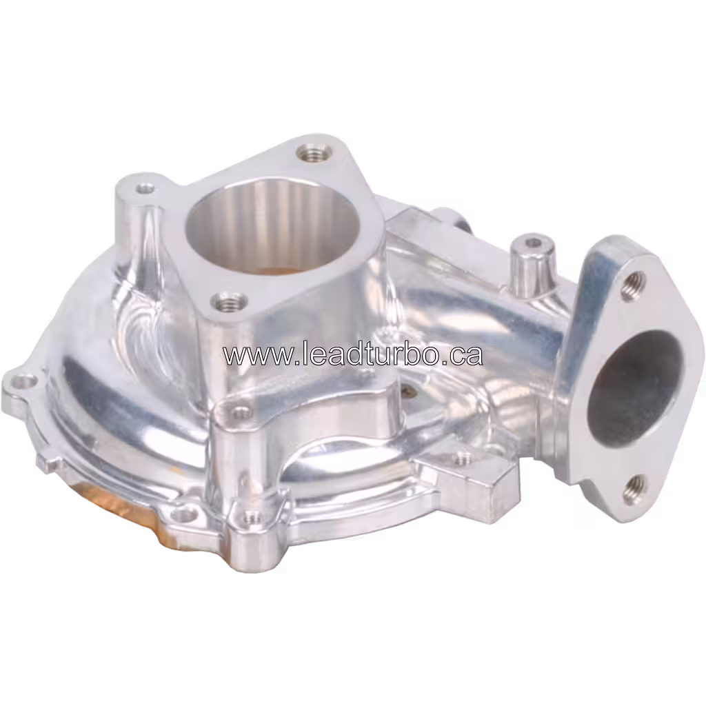 Silver cast metal compressor housing with central opening