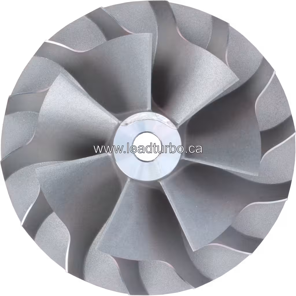 Front view of 169413 S4DC028 compressor wheel with radial blades