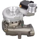 BV43 turbocharger top view showing variable geometry turbine mechanism
