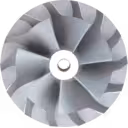 Close up of turbocharger compressor wheel blades