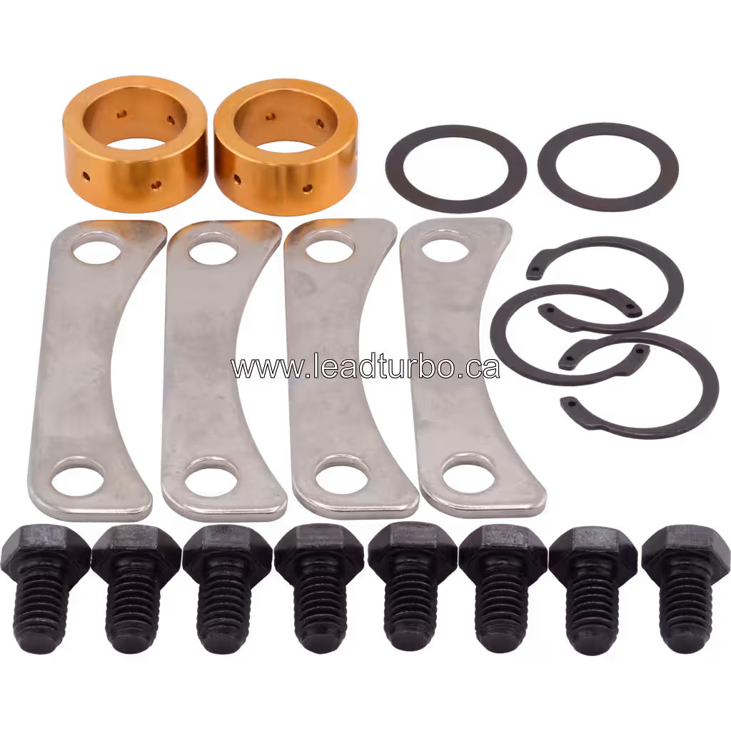 Vue du kit de réparation 468416-0000: joints, bagues de retenue et plaques de flanche