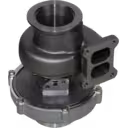 Vue de dessous du turbocompresseur 20738765 montrant le collecteur d'échappement