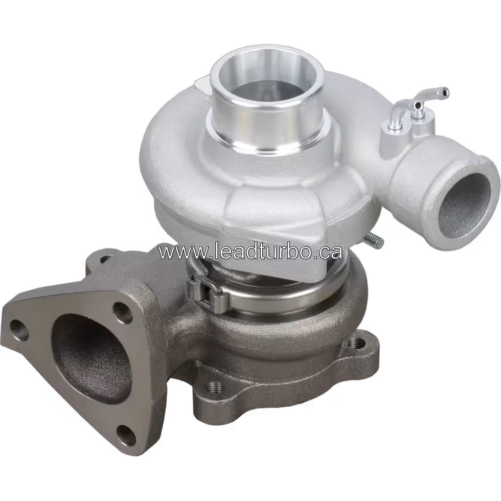 Vue de dessus du turbocompresseur 49177-02500 avec carter compresseur poli