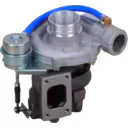 Vue avant du turbocompresseur 738769-0002 montrant la roue compresseur et l'actionneur externe