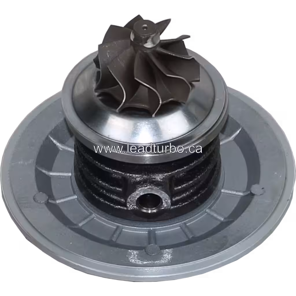 Bottom view of FOR 710641-3 turbo core with heat shield and cooling fins