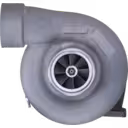 Turbocompresseur 6505-52-5540 KTR110G-K75B vue de face avec carter turbine blanc et carter compresseur gris