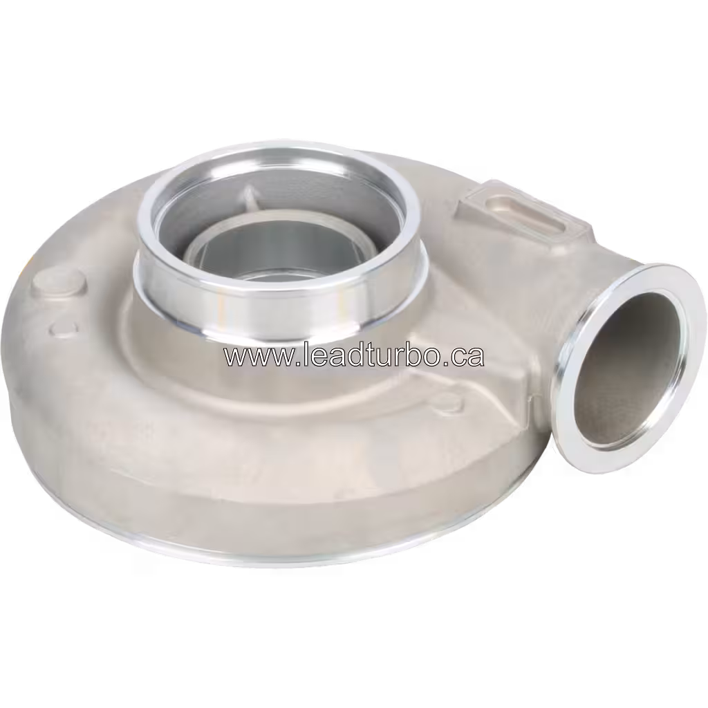 Silver metal turbocharger compressor housing with side inlet port