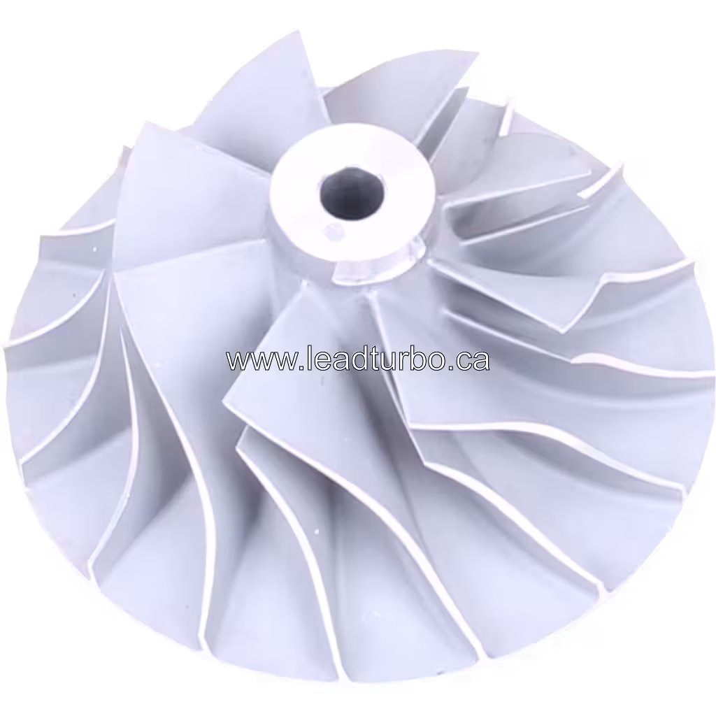 J96 turbocharger compressor wheel 45-degree angled view