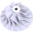 J96 turbocharger compressor wheel 45-degree angled view