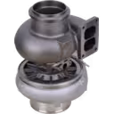 Vue de dessous du turbocompresseur 750525-5020S avec aubes de la roue turbine visibles