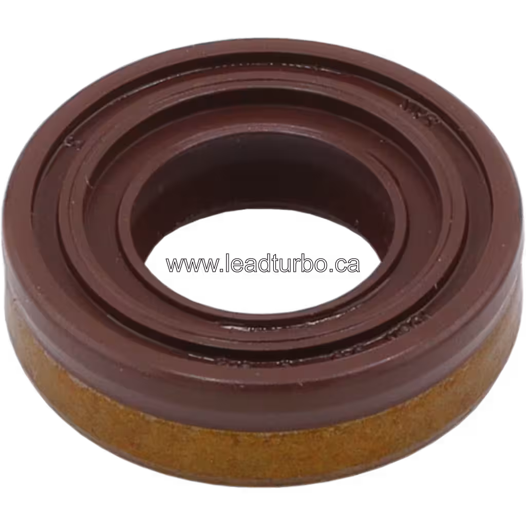 Top view of turbo oil seal showing concentric ridges and central bore