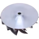 45-degree bottom view of 171449 compressor wheel showing smooth backplate