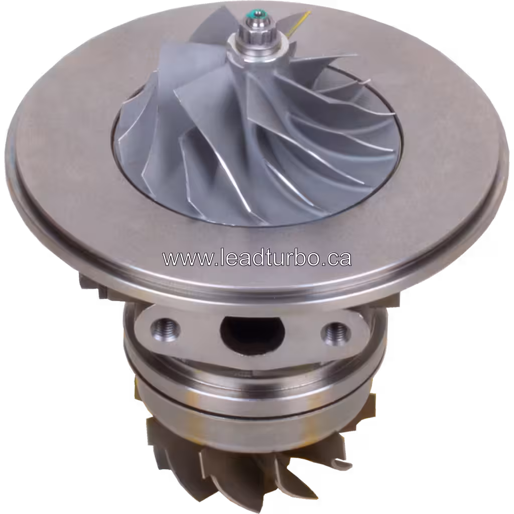 HX40W turbo core top view showing central cast housing and mounting flanges