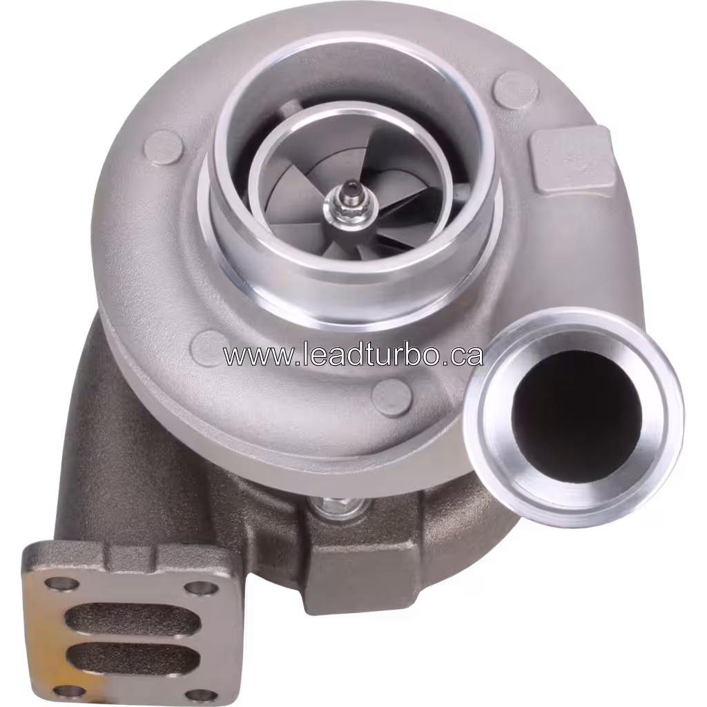 5010339463B S2B turbocharger front view with silver compressor housing