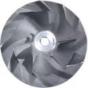 Machined metal compressor wheel with radial blade design