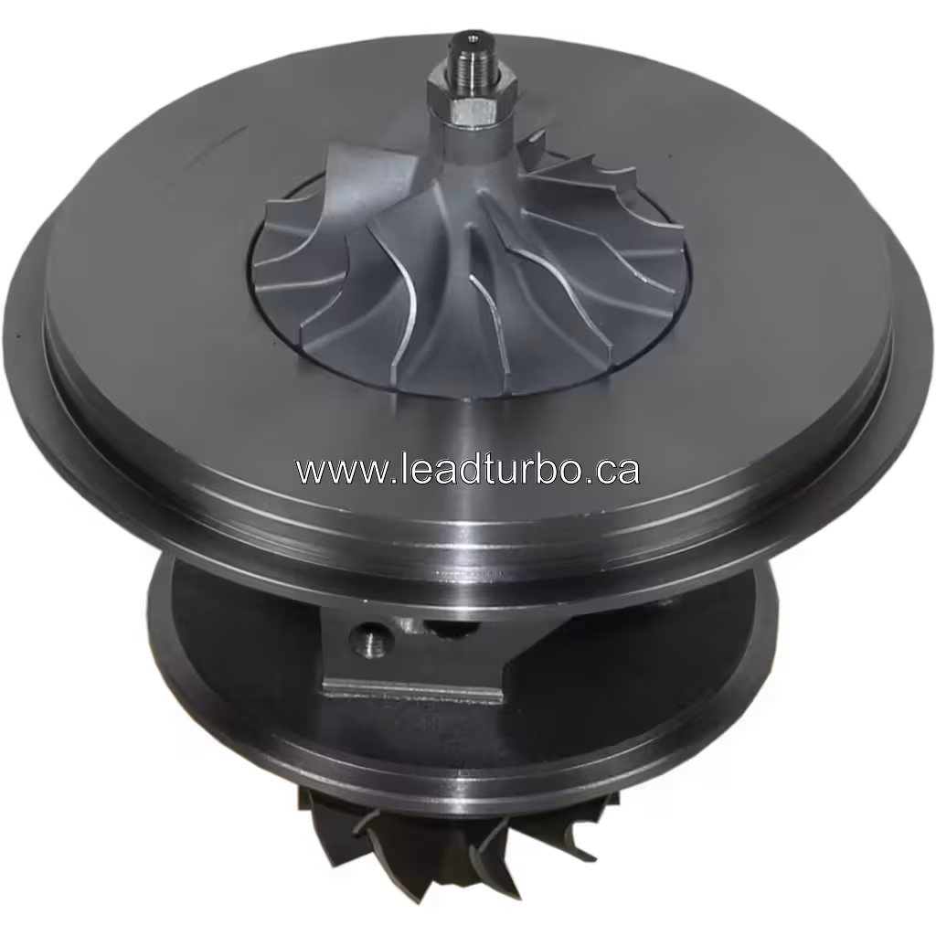 Top view of 4LF444 core turbine wheel and upper flange