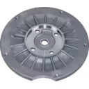 Vue de dessous du back plate J96 montrant les ailettes de refroidissement radiales
