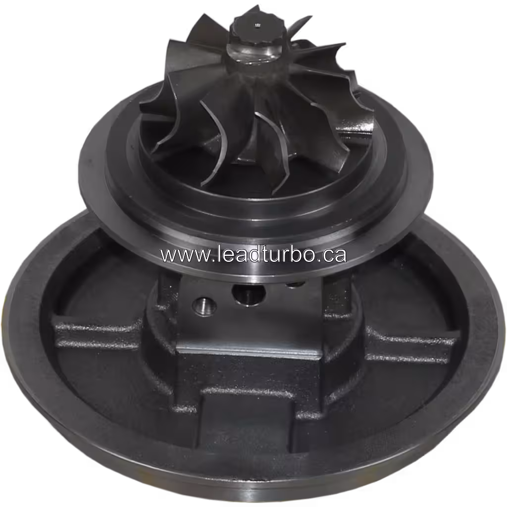 Vue de dessous du core turbo 4N9537 montrant la roue de compresseur