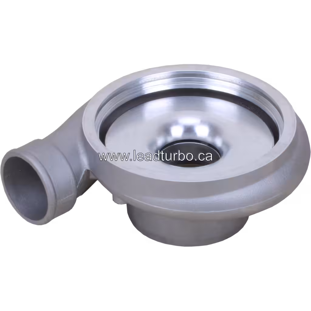Vue de la loge de compresseur en aluminium pour moteur 6BT