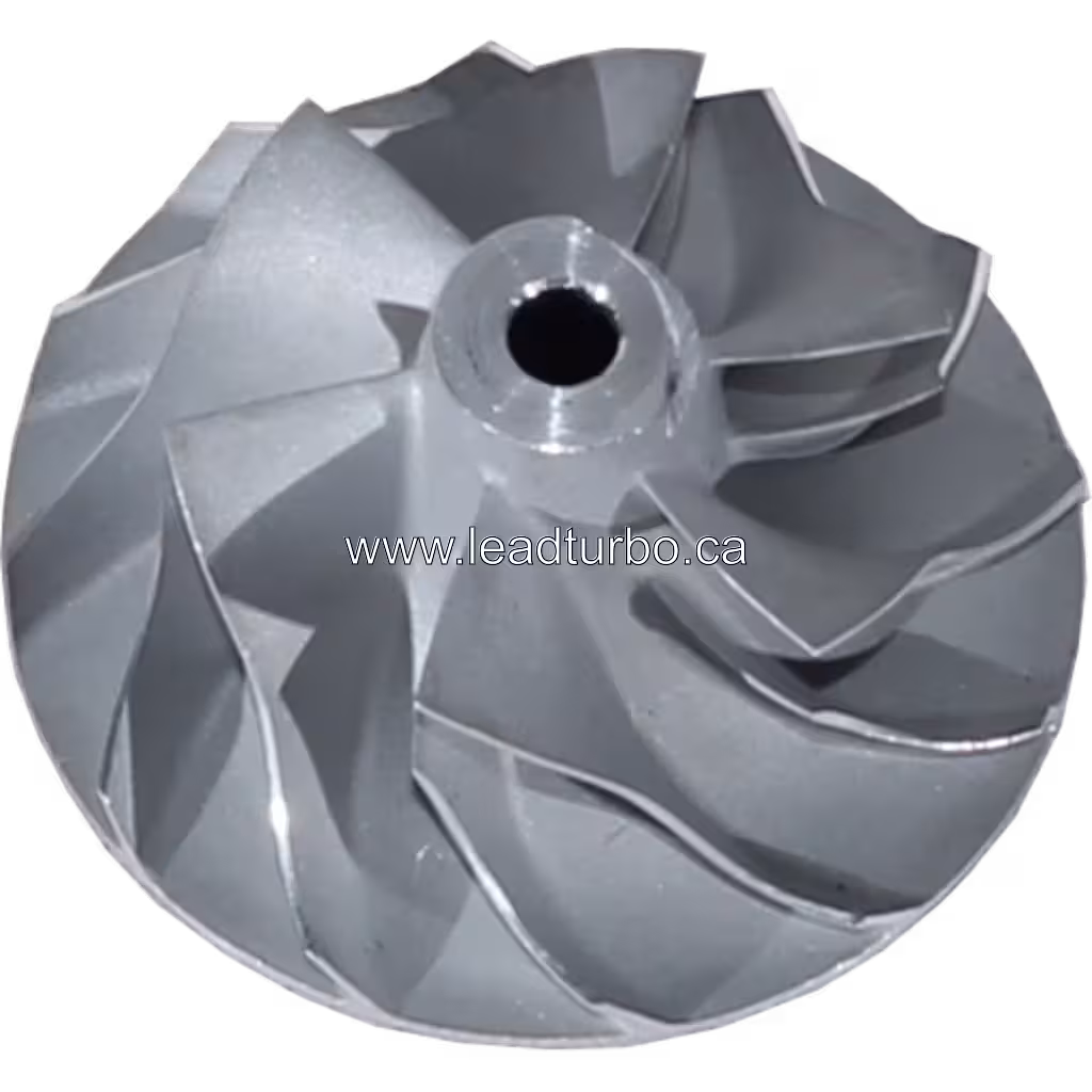 Roue de compresseur 49135-08000 CW vue de dessus avec aubes courbes