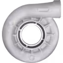 Side-mounted cylindrical pipe connection on turbo housing