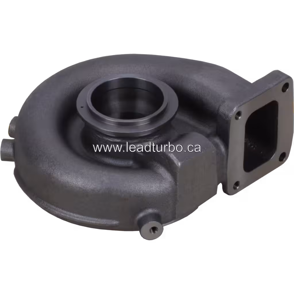 Cummins B3 turbine housing top view with flange and ports