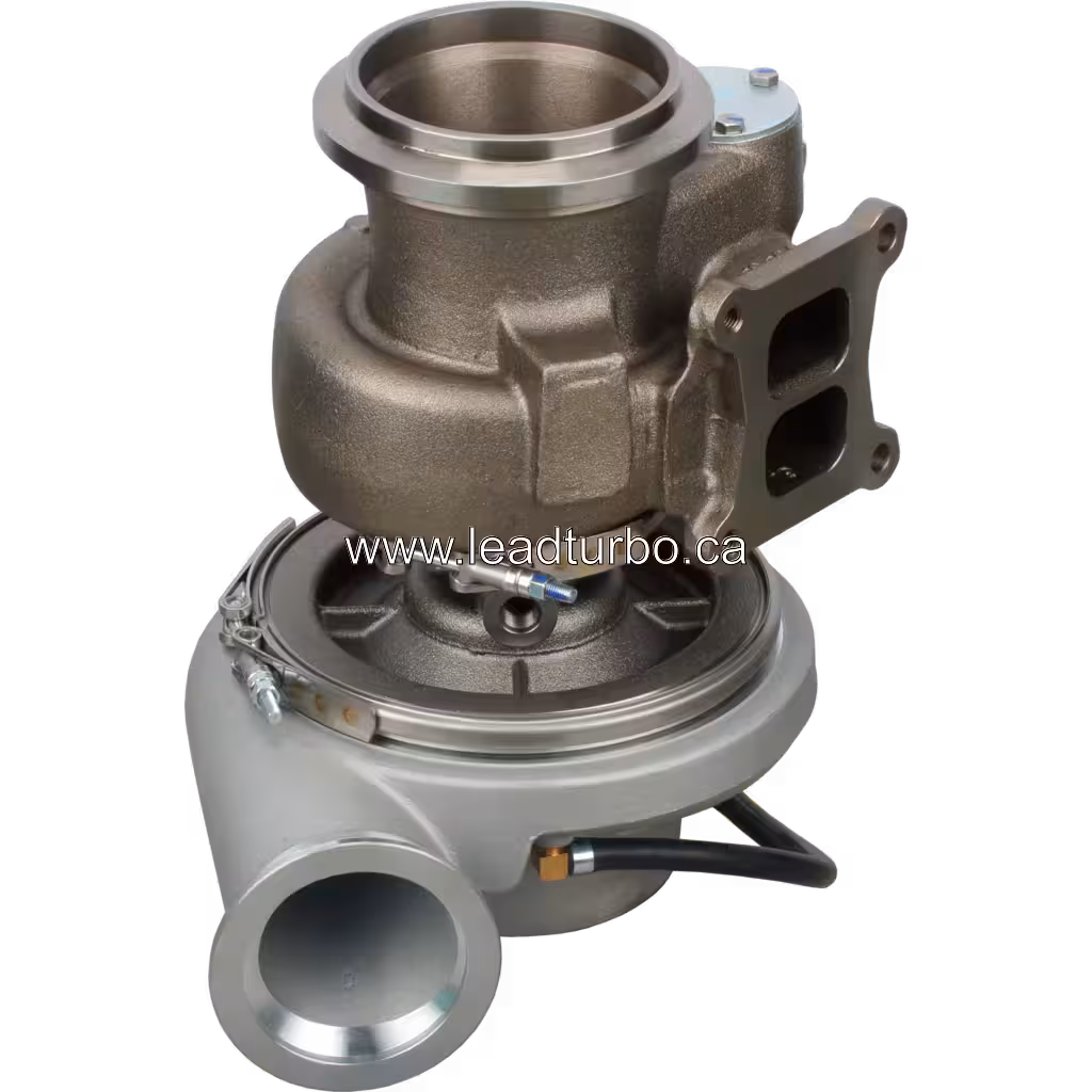 Turbocompresseur 4036915 HX55W pour Cummins M11 Tier-3 bottom 45 degree view