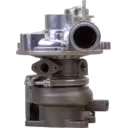 VC430011 turbocharger front view with VNT turbine housing and external actuator