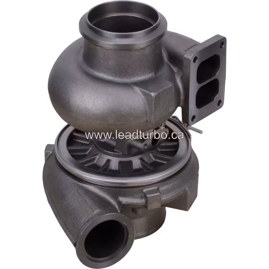 Bottom view showing internal wheels of 750525-5021 turbocharger assembly