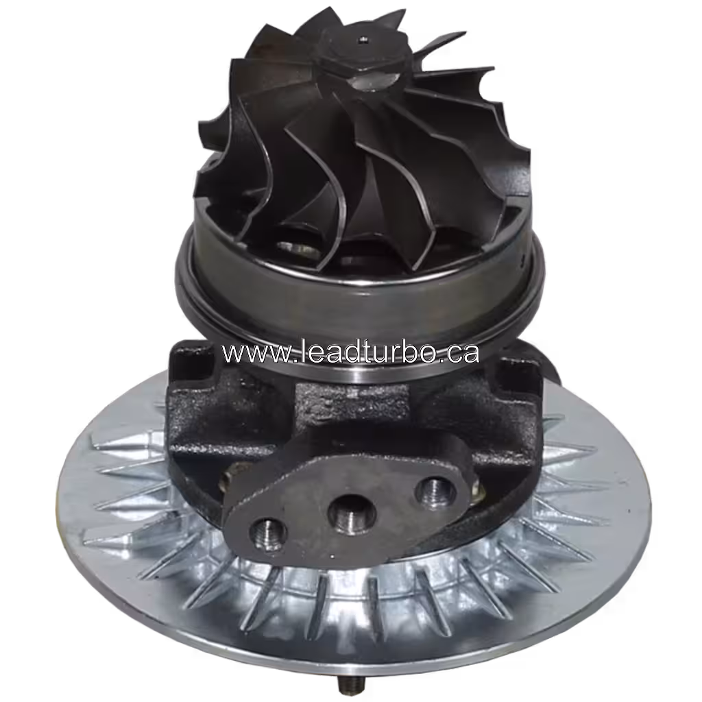 Core de turbocompresseur John Deere 6404T vue de dessous avec roue compresseur