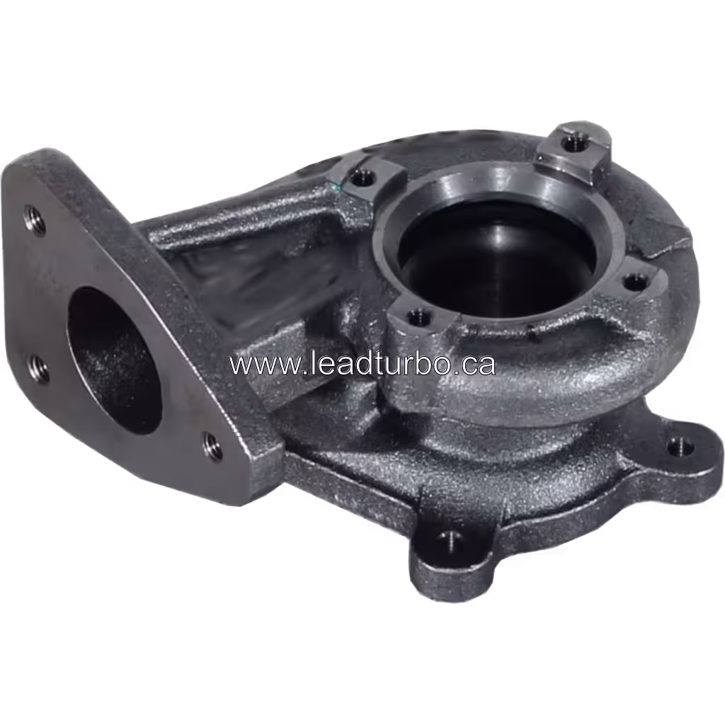 Turbine housing K03 pour Renault G9U720 vue de bas en 45 degrés