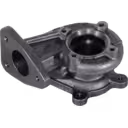 Turbine housing K03 pour Renault G9U720 vue de bas en 45 degrés