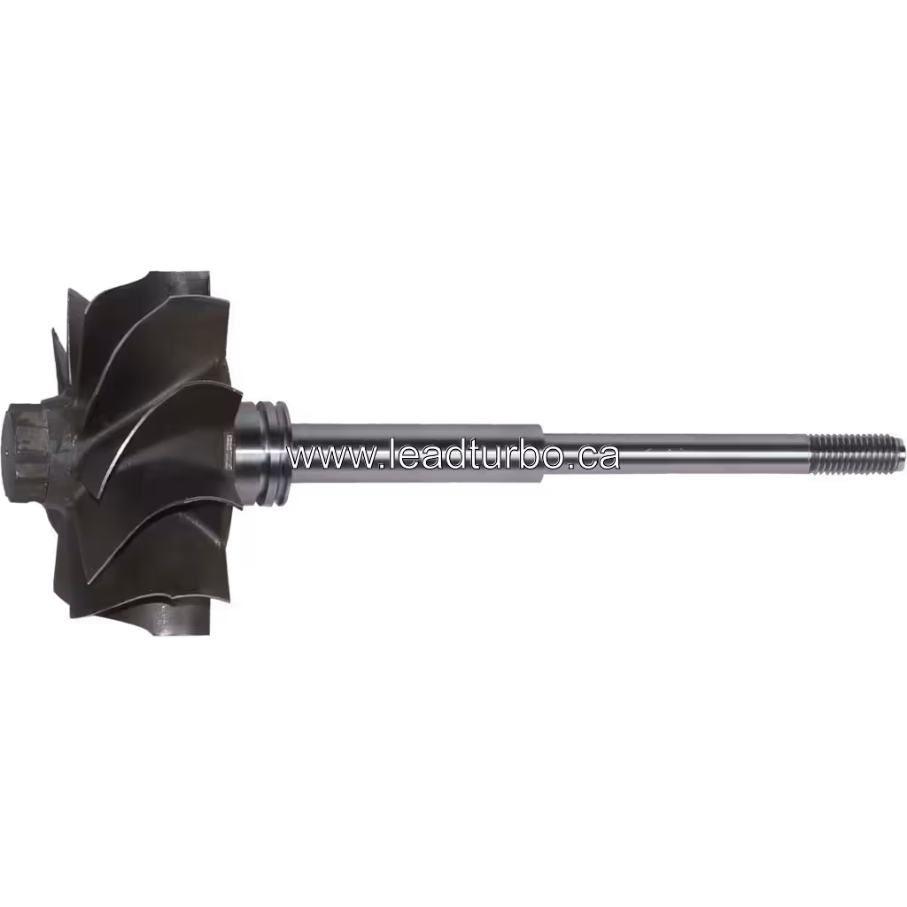 Roue turbine 168146 S400 vue de profil avec arbre métallique poli