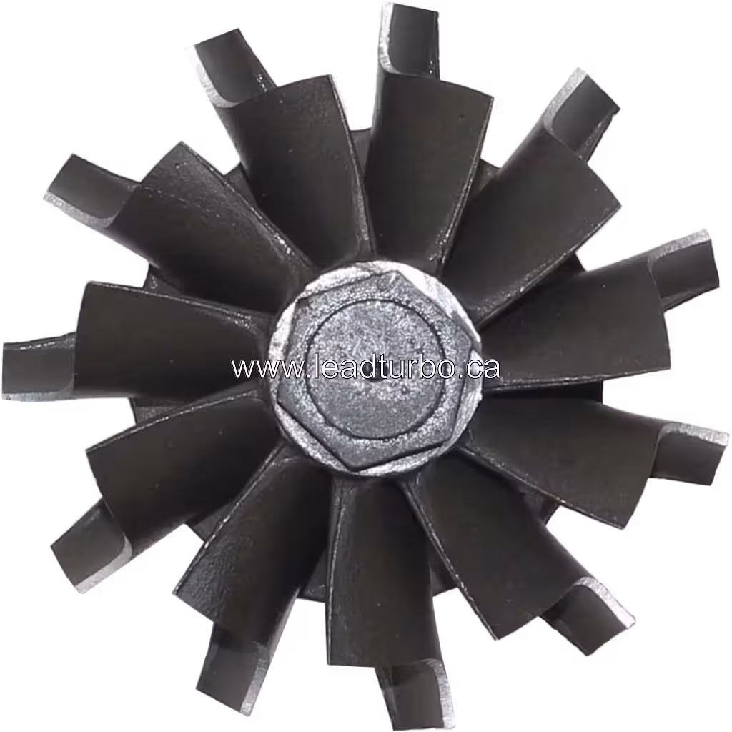 Roue de turbine 441064-0003 vue de dessus avec arbre fileté
