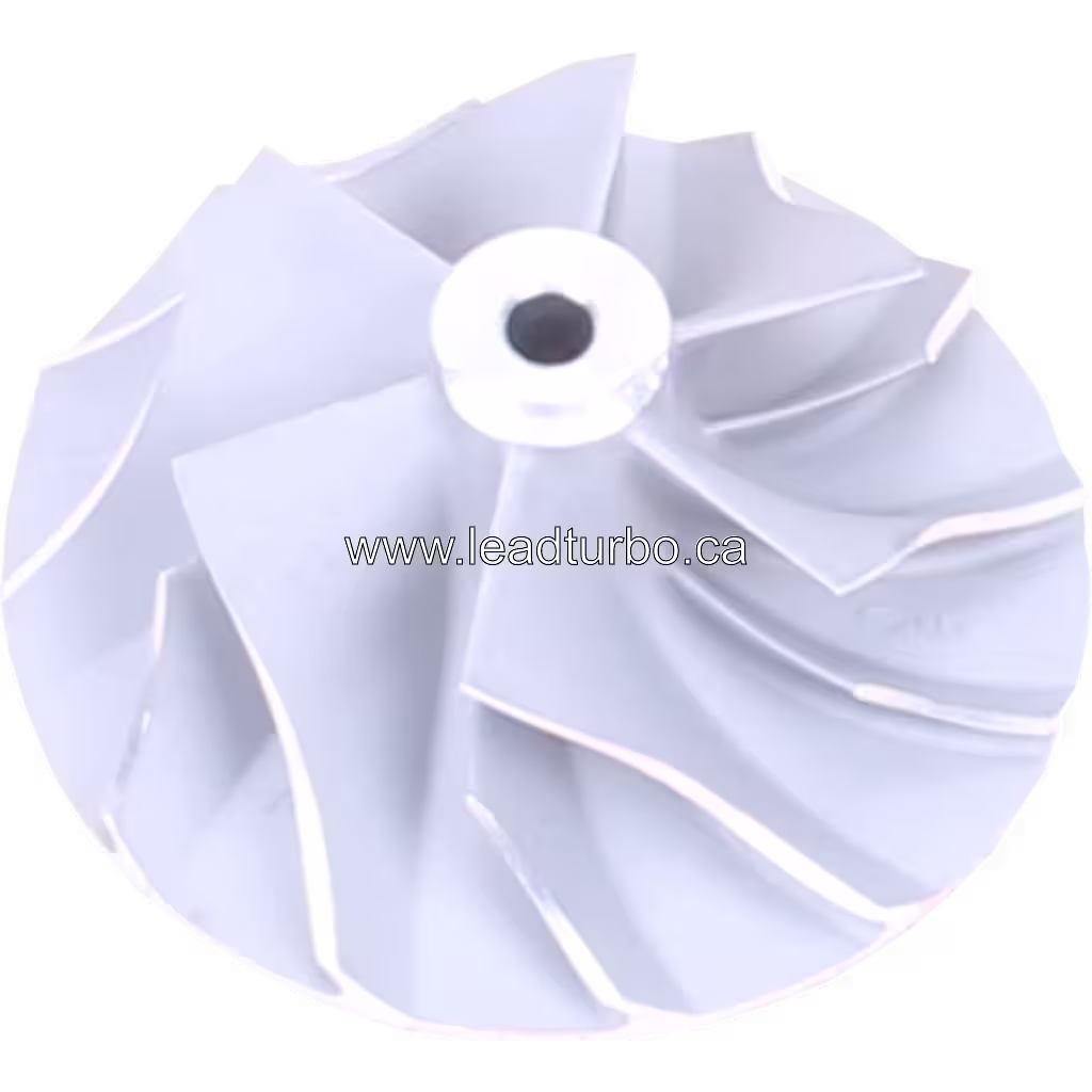 Détail de la roue de compresseur en aluminium