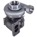 Turbocharger 316699 top view showing compressor inlet and turbine outlet