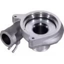 TD04 style compressor housing with mounting flange and coolant tubes