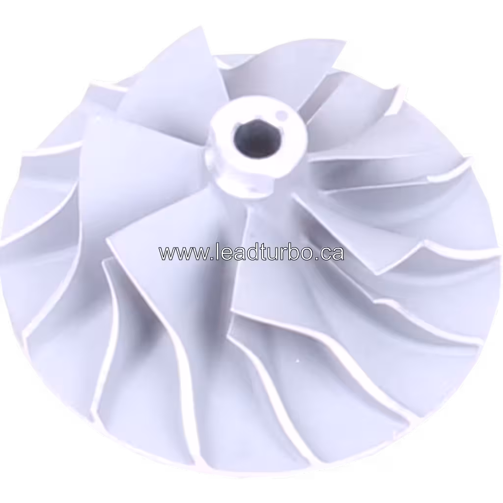 Aftermarket turbo compressor wheel close-up