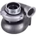 Vue supérieure du turbocompresseur 23518597 montrant la roue de compresseur et l'entrée circulaire