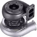 Turbocompresseur 4033261 vue inférieure montrant les roues turbine et compresseur