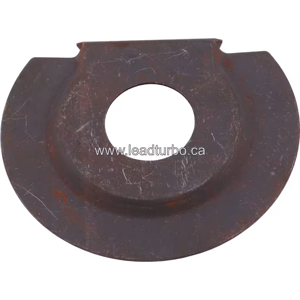 Metallic oil deflector with mounting tab