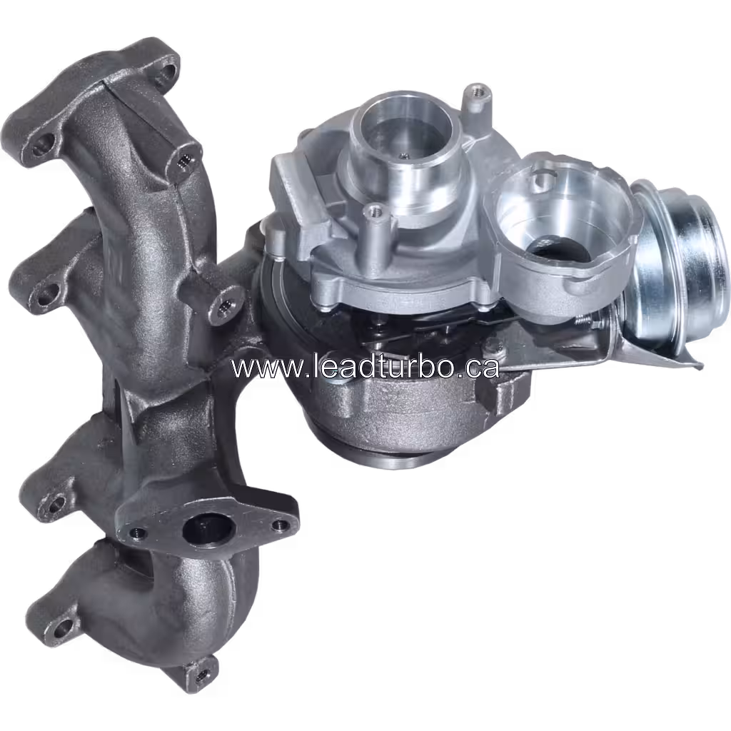 Turbocompresseur GT1646MV vue de dessus montrant l'actionneur de géométrie variable