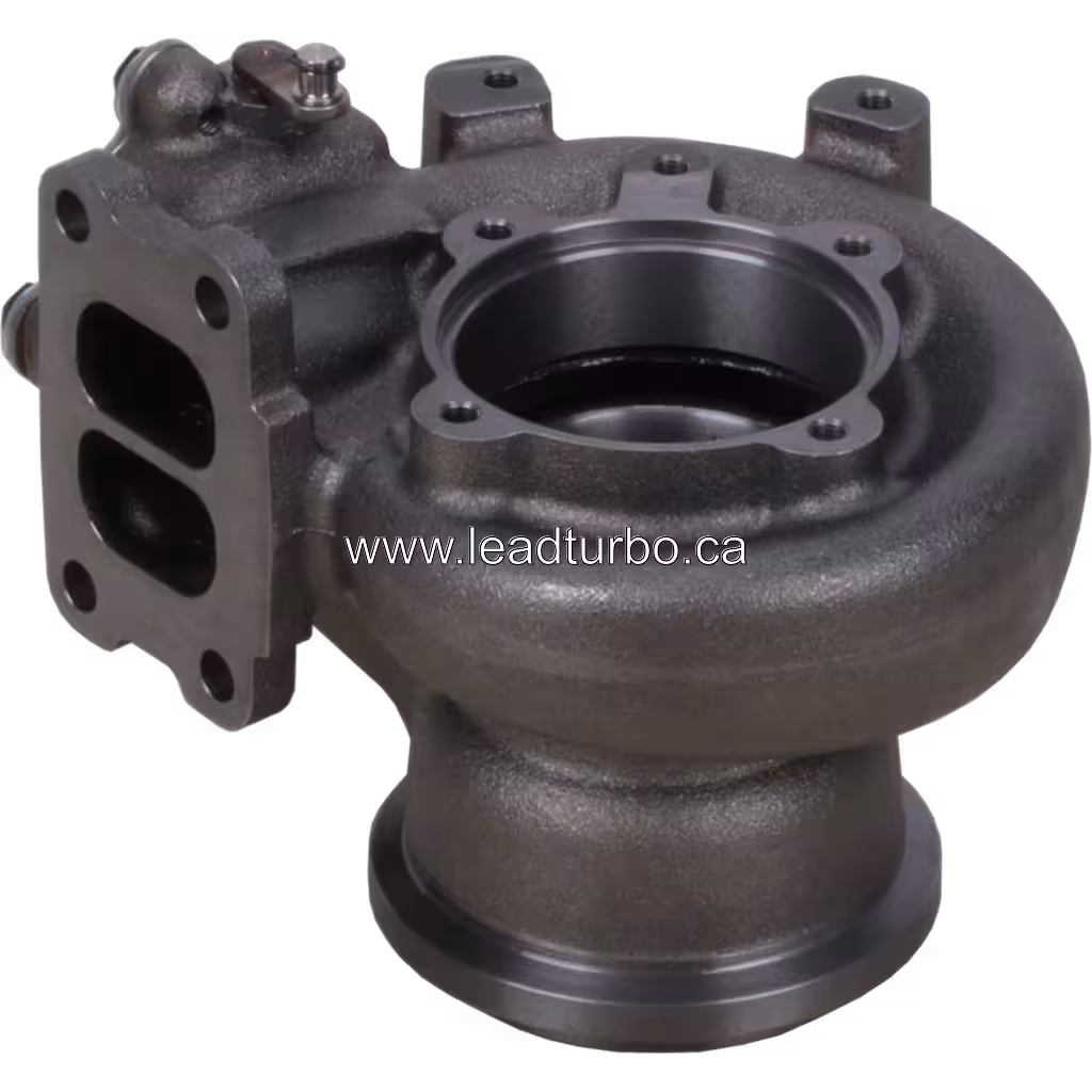 FOR 0R7569 TH turbine housing bottom view showing machined mounting surfaces