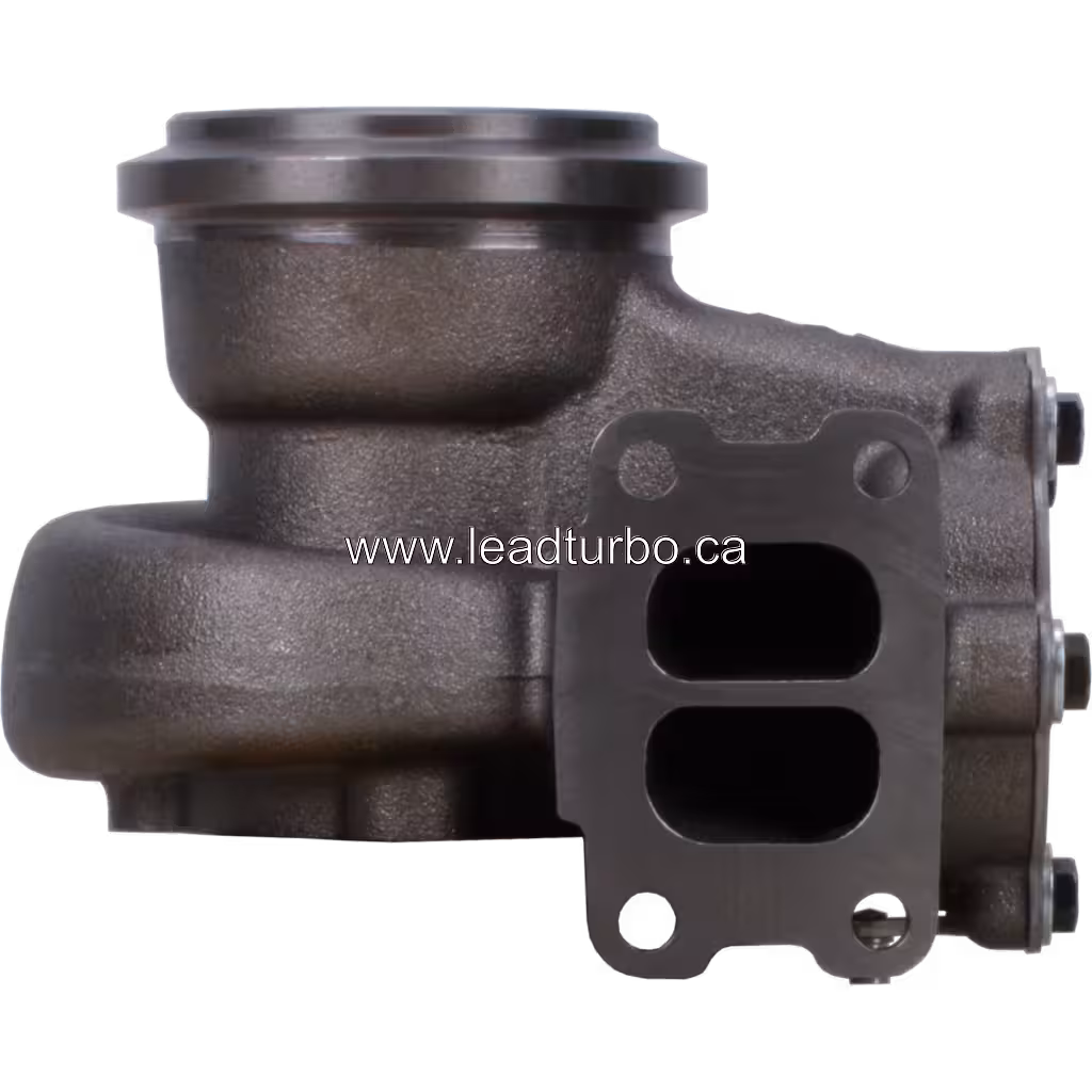FOR 0R7569 TH S300G turbine housing front view showing cast metal body and flanges